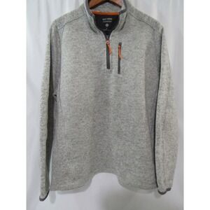 Ruff Hewn Adventure Tech Gray 1/4 Zip L Oxford High‎ Collar Polyester Sweater